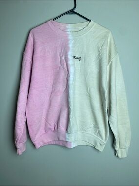 Ariana Grande Tie-Dye Pink and Cream Crewneck Sweatshirt
